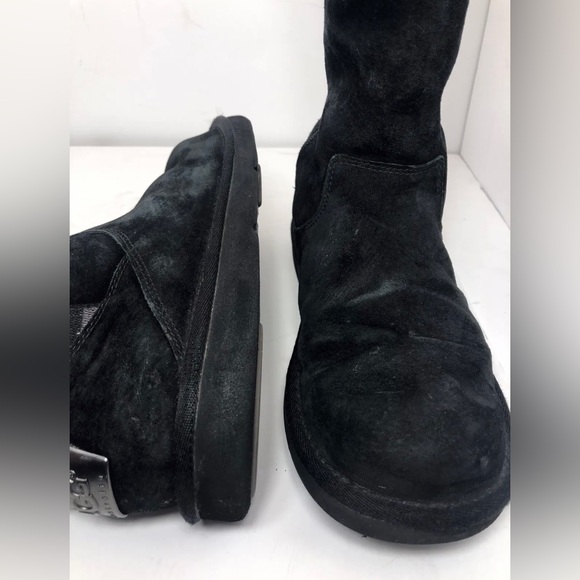 UGG Australia 1895 Retro Cargo Fur Lined Black Suede Winter Boots - Picture 10 of 12